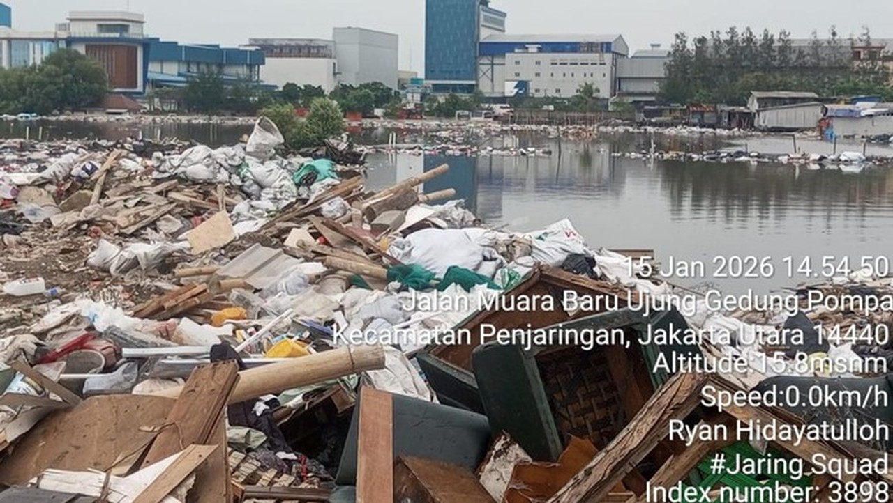 Tumpukan Sampah di Tanggul Muara Baru Jakarta Utara Viral, Pemkot Ambil Tindakan
