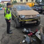 Pajero Tabrak Lari 6 Motor dan Pagar Mapolda Jambi, Pengemudi Positif Narkoba dan Alkohol