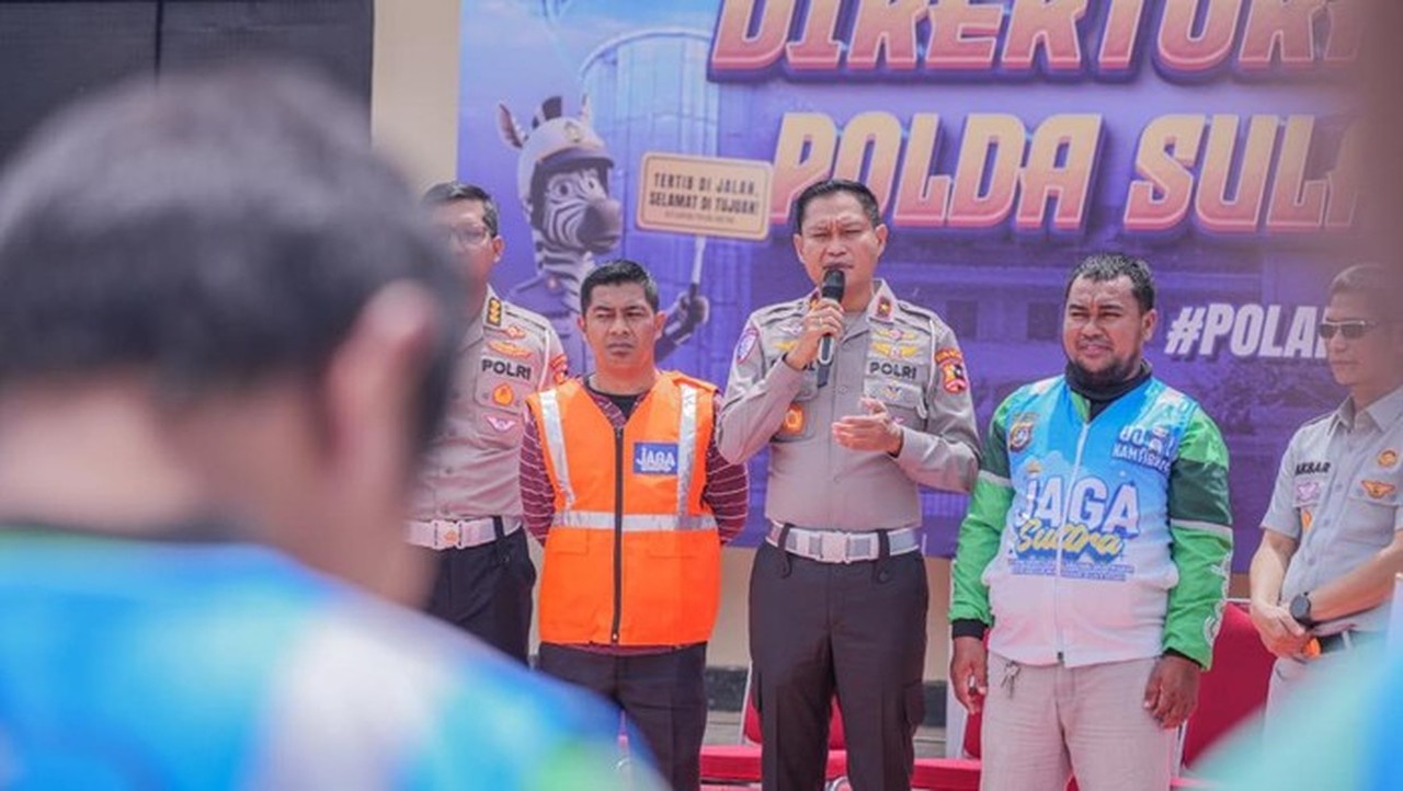 Dirgakkum Korlantas Polri Perkuat Sinergi dengan Komunitas Ojol dan Relawan di Polda Sultra