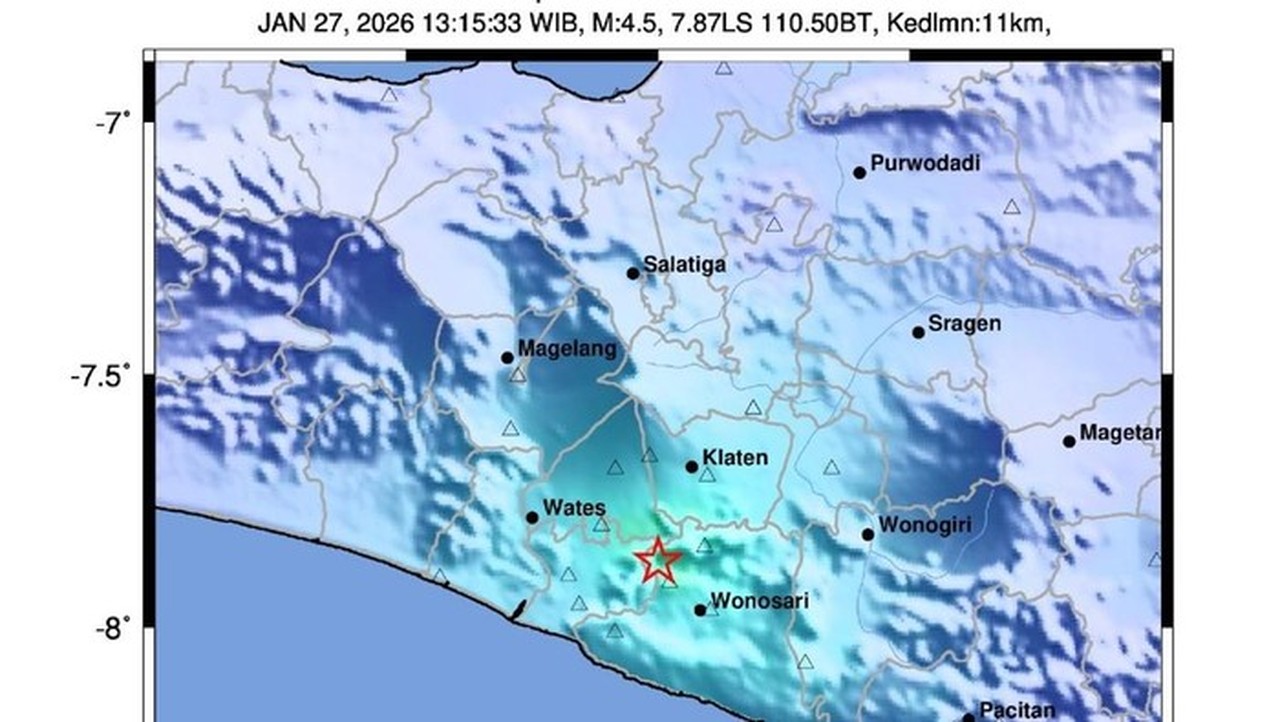 BMKG: Gempa M4,5 Guncang Bantul Akibat Aktivitas Sesar Opak, Berstatus Dangkal