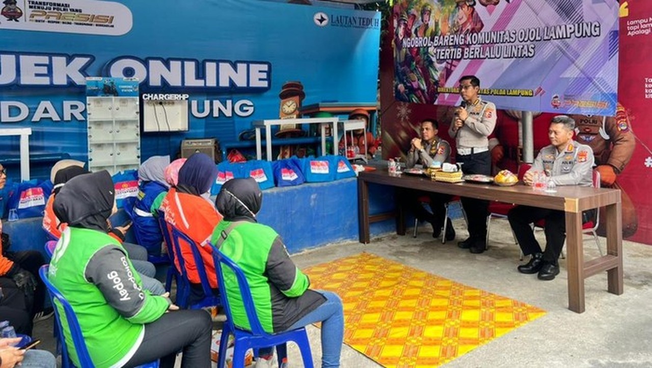 Korlantas Polri dan Polda Lampung Hadirkan Shelter Ojek Online untuk Tingkatkan Keselamatan dan Kenyamanan