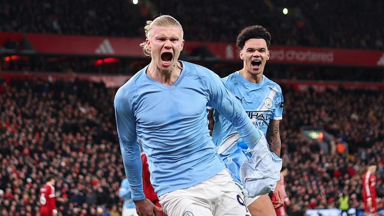 Erling Haaland Pecah Telur di Anfield, Manchester City Raih Kemenangan Dramatis Atas Liverpool 2-1
