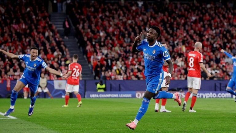 Vinicius Jr. Cetak Gol Indah, Real Madrid Raih Kemenangan Tipis atas Benfica di Liga Champions