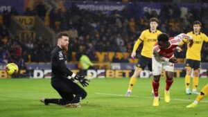 Gol Tunggal Bukayo Saka Bawa Arsenal Sementara Ungguli Wolverhampton Wanderers 1-0