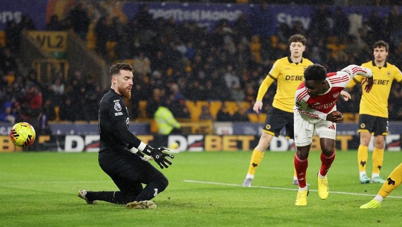 Gol Tunggal Bukayo Saka Bawa Arsenal Sementara Ungguli Wolverhampton Wanderers 1-0